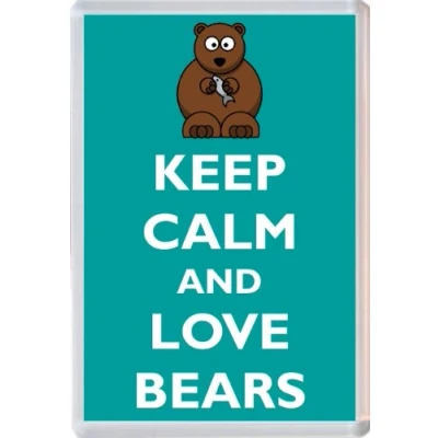 Image of Keep Calm and Love Bears Novelty Jumbo Fridge Magnet