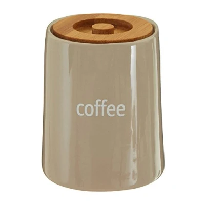 Image of Premier Housewares Fletcher Tea Canister Beige, H14 x W12 D12cm
