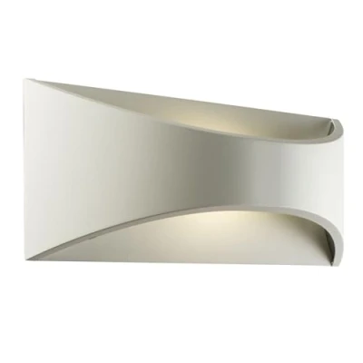 Image of Vulcan Integrated LED 1 Light Outdoor Up Down Wall Textured Matt White, Opal IP65