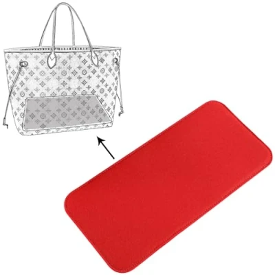 Image of Doxo Felt Organizer Insert Handbag&amp;Tote Purse Large with Zipper Bag Fits for Speedy and Neverfull MM red Size: L