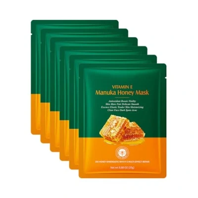 Image of 6 Pcs Manuka Honey Mask Face Facial Sheet Set Hydrating Improves Dry Rough and Dull Skin Increases Elasticity