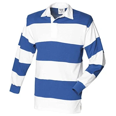 Image of Front Row Mens Sewn stripe Long Sleeve rugby shirt