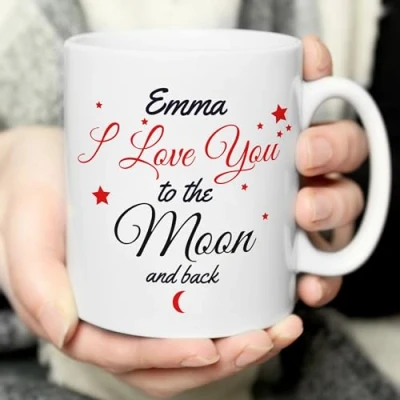 Image of Custom Personalised to The Moon &amp; Back Mug Ceramic Mug. Ideal for Any Occasion