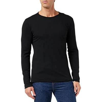 Image of Replay men&#039;s shirt long sleeve with crew neck, black (Black 098), XXL