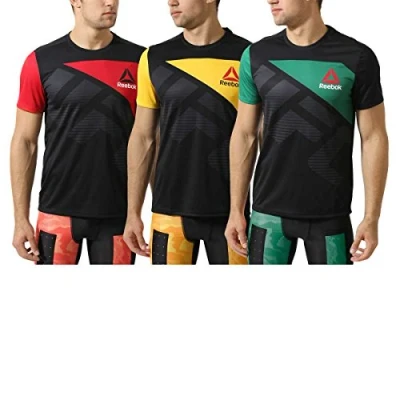 Image of Reebok UFC Mens Black/Red T Shirt Size Small