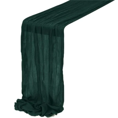 Image of FOLODA Table Runner Runners Long Gauze Semi Transparent Decor Cloth Tablecloth For Wedding Party Pennants Bridal Shower Birthday
