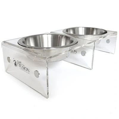 Image of PetFusion Elevated SinglePod Magnetic Dog Feeder Cat and Bowl Stand Short Set x 2