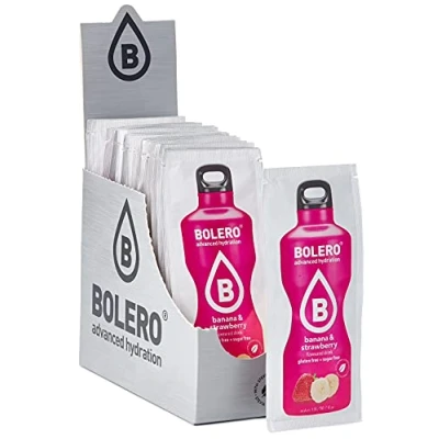 Image of Bolero Classic Powder Sachet, 9 g, Banana/Strawberry, 24 Count
