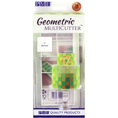 Image of PME GMC142 Geometric MultiCutter for Cake Design Square, Medium Size, 1 Inch, White