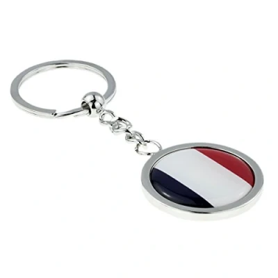 Image of GIFTSEARCH FRANCE French Flag keyring on Key Chain