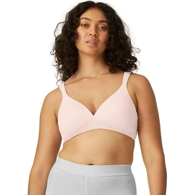 Image of Naturana Non Wired Soft Bra with Cups Everyday T Shirt Women&#039;s Wireless Support 38 Blush D