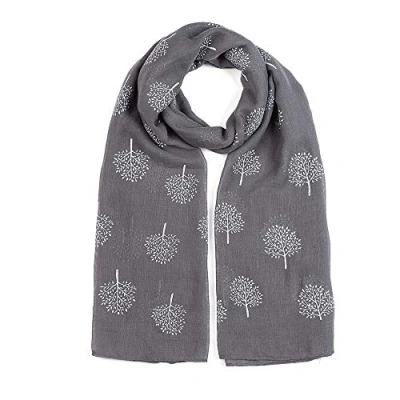 Image of London Scarfs Mulberry Tree Celebrity Designer Scarf Women s Shawl Wrap Ladies Long (Grey)