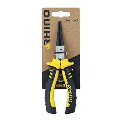 Image of RHINO Universal Round Nose Pliers 160 mm Made of Steel Length Two Material Handle, Long Life