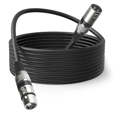 Image of 3 Pin Dmx Cable Lighting Cable, Cables 5m 15ft Female to Male Microphone XLR Mic Leads Wire for Stage Lights or DJ Mixer System Signal Connection