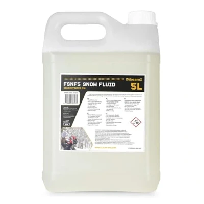 Image of beamz FSNF5 Snow Machine Fluid Concentrated 5L Creates 100L of Non Flammable Liquid for Realistic Effects Compatible with Most Machines