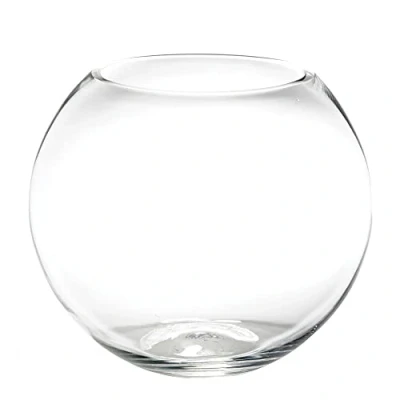 Image of Floralcraft® 25cm Clear Glass Fish Bowl Round Centerpiece Display Vase Terrarium, Sphere Bubble Ball Flower for Home Office Hotel Wedding Decoration, (Set of 2)