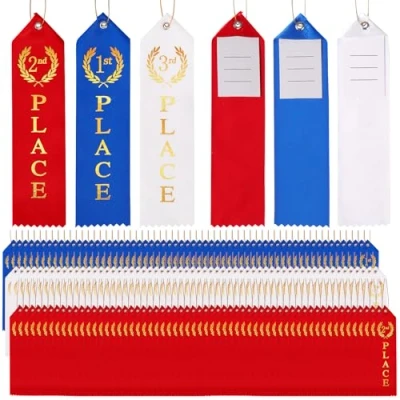 Image of Award Ribbons 1st, 2nd, 3rd Place Flat Carded Set (180)