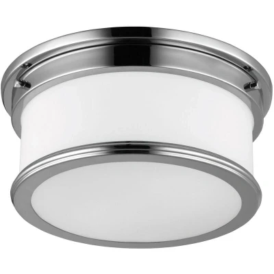 Image of Payne 2 Light Bathroom Flush Mount Ceiling Polished Chrome IP44, E27