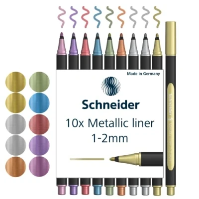 Image of Schneider Paint It 020 Metallic Liner 1 2mm Assorted, Box 10 pieces