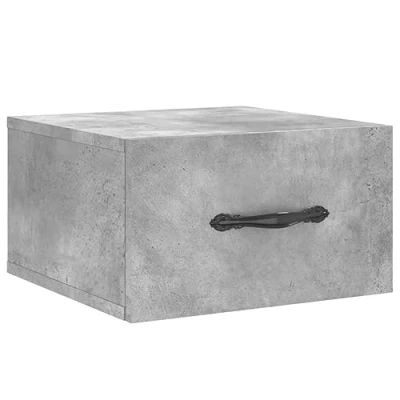 Image of vidaXL Wall Mounted Bedside Cabinet Concrete Grey Modern Design Small Storage Unit with Engineered Wood Material Suitable for Bedroom, Dormitory 35x35x20 cm