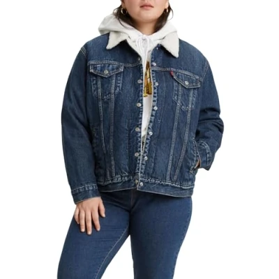 Image of Levi&#039;s Women&#039;s Plus Size Ex Boyfriend Sherpa Trucker Jacket