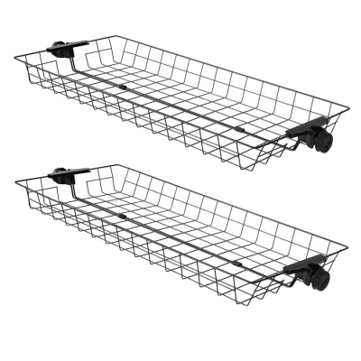 Image of SoBuy® FRG34 P02, Two Storage Baskets for Adjustable Wardrobe Organizer Telescopic Clothes Shelving Series