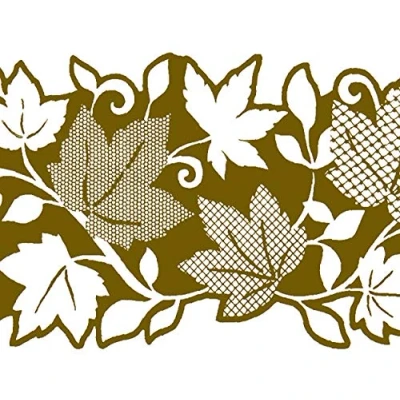 Image of Dundee Deco MGAZB6002A Peel and Stick Floral Golden Leaves, Vines Self Adhesive Mirror Window Sticker Wallpaper Border, Roll 33 ft X 4 in (10m 10cm)
