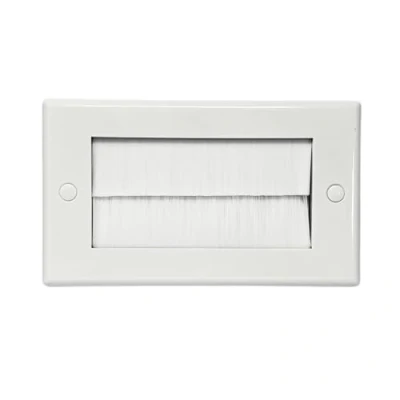 Image of Evoges Brush Faceplate White Brushplate Wall Plate (1, 2 Gang Double)