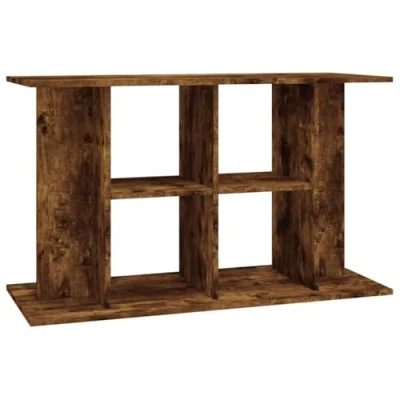 Image of vidaXL Smoked Oak Engineered Wood Aquarium Stand Sturdy Fish Tank Display &amp; Storage Base