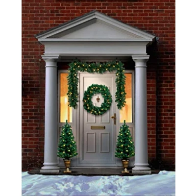 Image of Christmas Door Set Wreath (Pre Lit)