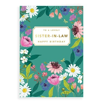 Image of Piccadilly Greetings Avant Garde Studios Birthday Card Sister In Law, Teal 9 x 6 inches