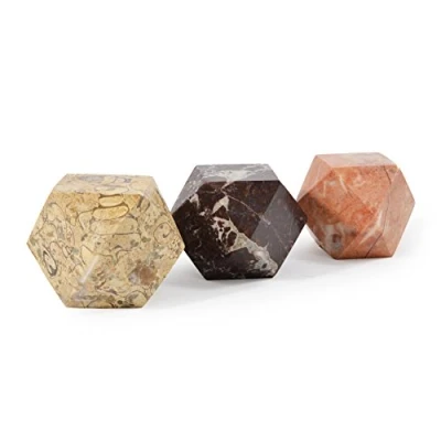Image of British Fossils Set of Diamond Cut Marble Paperweights (Set 3)