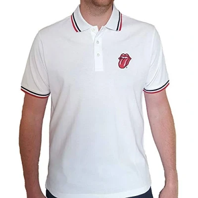 Image of Paradiso Clothing THE Rolling Stones Polo shirt, Men&#039;s, Size: Large, White