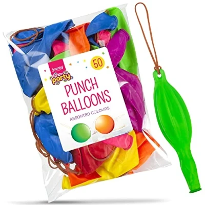 Image of 50 Large Punch Balloons for Kids by Jaunty Partyware Ideal Party Bag Fillers 13&quot; Premium Quality Bags Balloon