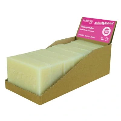 Image of Friendly Soap Naked &amp; Natural Lavender Geranium Shampoo Bar (7 x 95g), Nourishing, Moisturising, Healthy Shine, Plant Based, Cruelty Free, Made By Hand, No SLS or Parabens, Sustainable, Recyclable