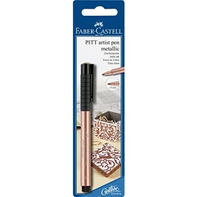Image of Faber Castell Creative Studio Pitt Artist Pen Metallic 1.5 India Ink Pen, Copper, , For Art, Craft, Drawing, Sketching, Home, School, University, Colouring