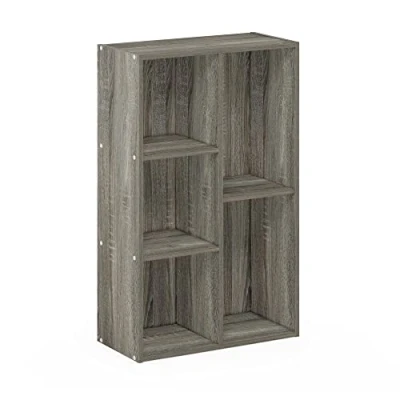 Image of Furinno Luder 5 Cube No Tool Assembly Open Shelf, French Oak