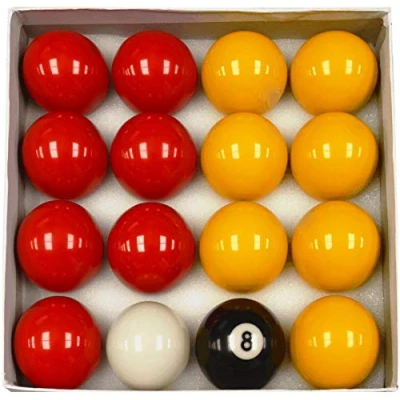 Image of Homegames Pool Table Balls Pub RED &amp; YELLOW 2&quot; UK Competition Set