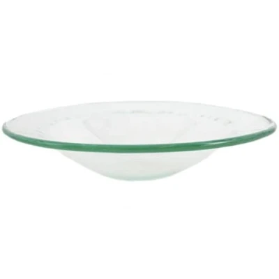 Image of Magical Gift Store Premium White &amp; Green Spare Glass Dish for Oil Burners 2.4cm x 11.5cm (1 Pc) Universal Fit, Durable Heat Resistant Perfect Home Office