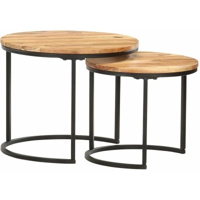Image of vidaXL Nesting Tables 2 pcs Solid Acacia Wood