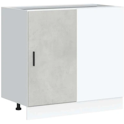 Image of vidaXL concrete grey sink base cabinet 86x46x81.5 cm engineered wood ample storage kitchen furniture adjustable feet
