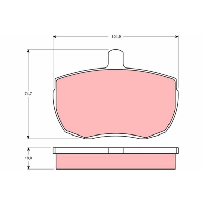 Image of GBP267, GBP270, RTC3163, STC2956 Brake pad set TRW GDB341 not prepared for wear indicator LAND ROVER: Defender Pickup, Off Road Convertible