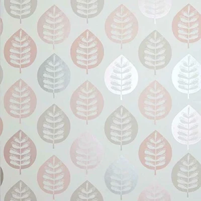 Image of Arthouse Amira Leaf Blush Wallpaper