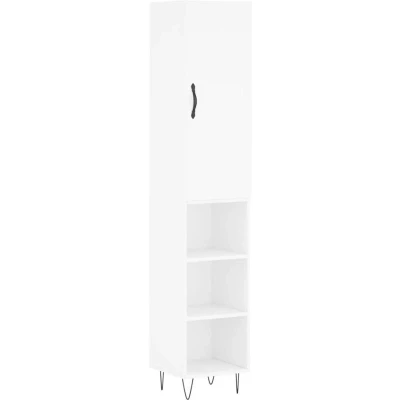 Image of vidaXL Highboard White 34.5x34x180 cm Engineered Wood