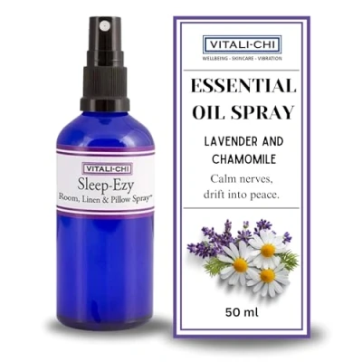 Image of Vitali Chi Lavender Oil Pillow Spray Mist for Deep Sleep Air Freshener Room, Bed Linen, Carpet, Fabric &amp; Home Fragrance Contains Chamomile Essential Oils 50 ml
