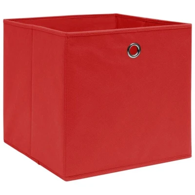 Image of vidaXL Storage Boxes 10 pcs Non woven Fabric 28x28x28 cm Red