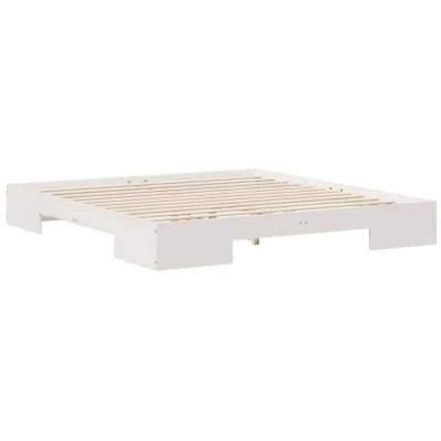 Image of vidaXL Floor Bed Frame White 180 x 200 cm Solid pine wood