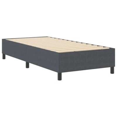 Image of vidaXL Dark Grey Platform Box Spring Bed Frame 90x200 cm Modern Corduroy Fabric for Adult Bedroom