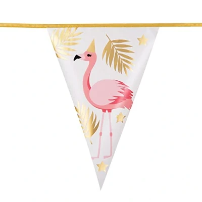 Image of Boland 10201491 Bol52550 Garland with Plastic Bunting Tropic Flamingos, Multi Coloured, Taglia Unica