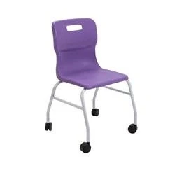 Image of Titan Move 4 Leg Chair With Castors Purple T301 P